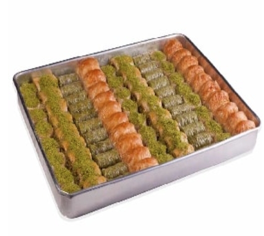 2500 Gr ( 2.5 Kg ) Karışık Cevizli ve Fıstıklı Baklava Isparta pasta
