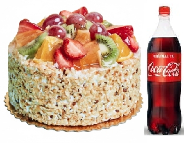 4 kişilik Karışık meyveli pasta 1 lt cola Pastaneci Isparta pasta