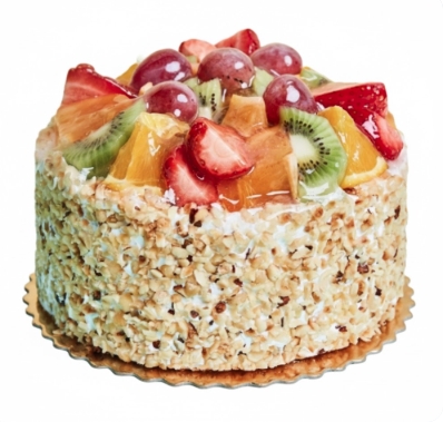 4 kişilik Karışık Meyveli yaş pasta Yuvarlak pasta Isparta pasta