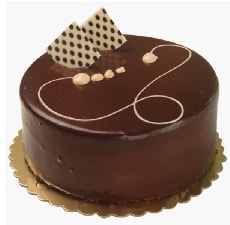 4 kişilik yuvarlak sade çikolatalı yaş pasta Butik pastane Isparta pasta