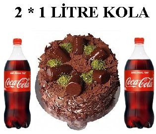 6-9 Kişilik Çikolatalı Muzlu Yaş Pasta & 2x1 Lt Cola Isparta pasta