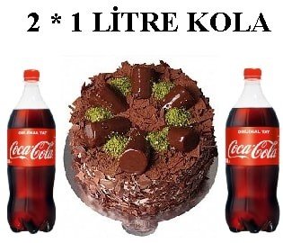 6-9 Kişilik Çikolatalı Muzlu Yaş Pasta & 2x1 Lt Cola Isparta pasta