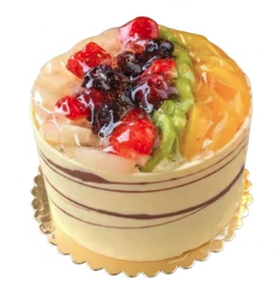 Karışık mevsim meyvelerinden 4 kişilik yaş pasta Isparta pasta