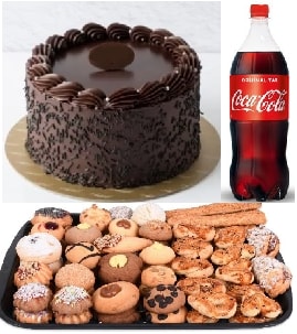 Klasik Çikolatalı Pasta 1 Kg Kuru Pasta ve 1 Lt Cola Paketi Isparta pasta